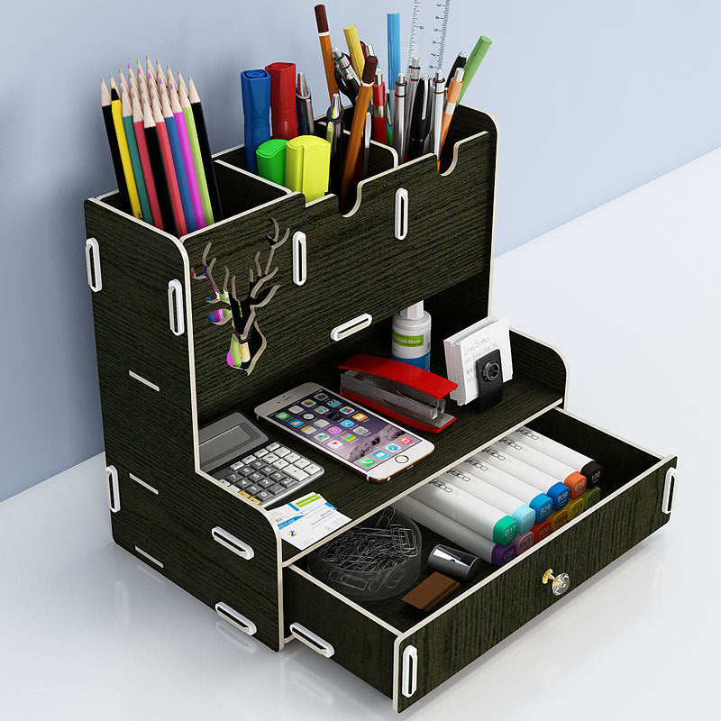 Creative Pen Desktop Wood Holder