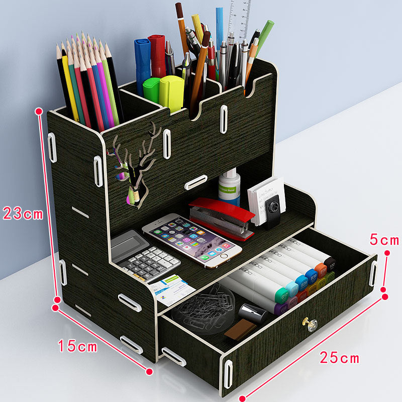Creative Pen Desktop Wood Holder