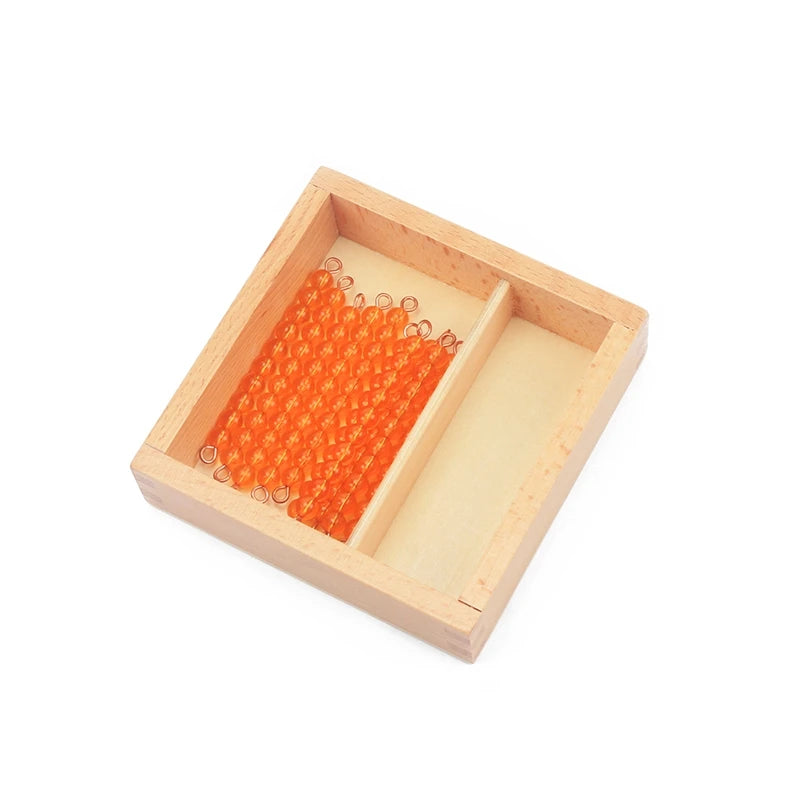 Montessori Materials Teens Symbol Linear & Skip Golden Beads & Colorful Beads Counting Wooden Toys for Children Early Preschool