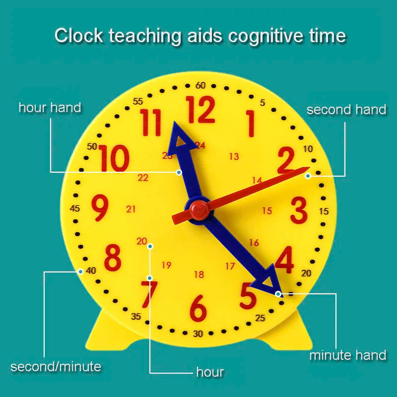 Montessori Wooden Clock Puzzle – Time Learning Toy for Kids Ages 3+
