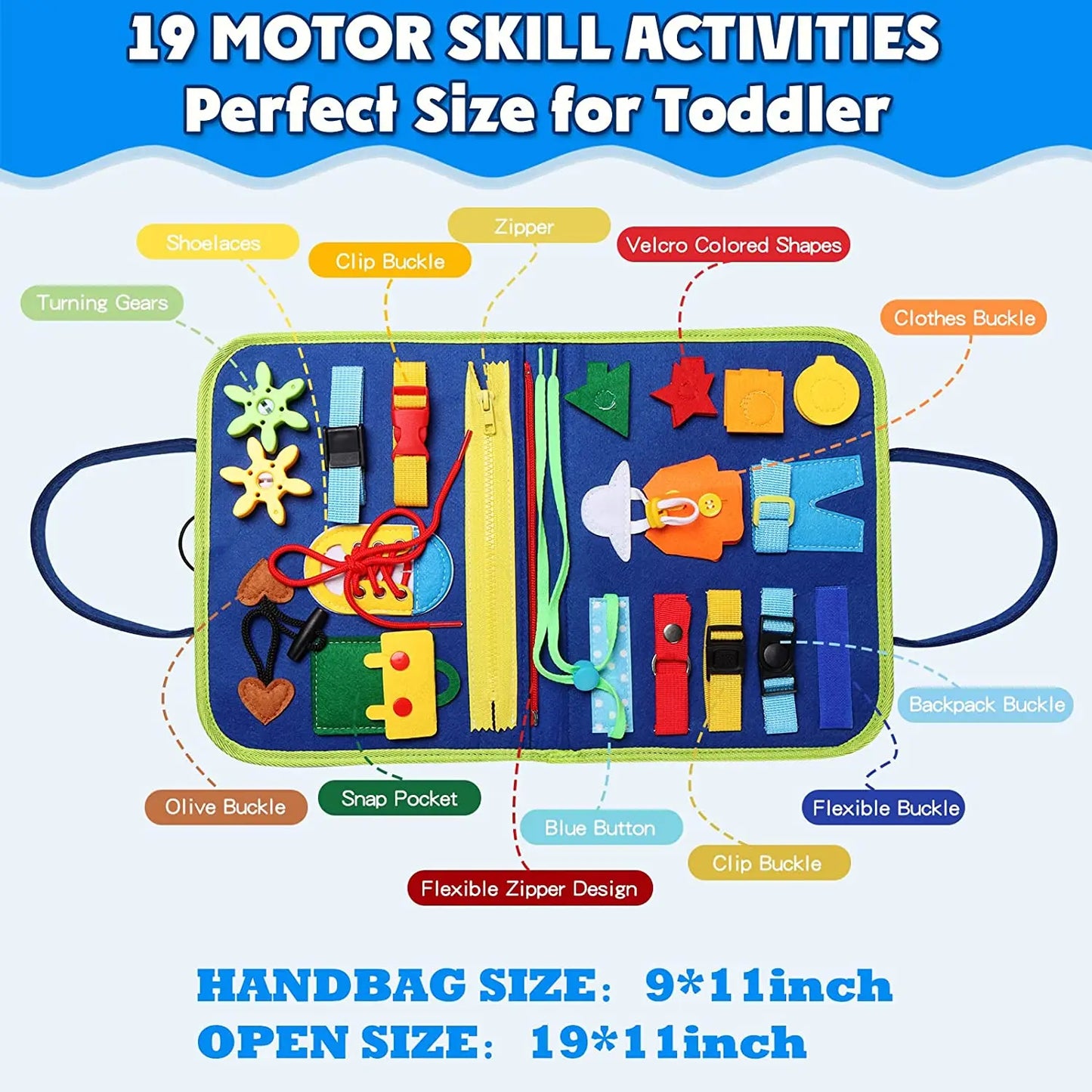 Montessori Busy Board for Toddlers – 28 Sensory & Motor Skill Activities