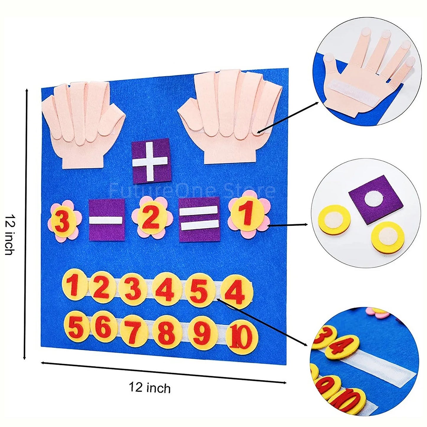 NEW Kid Montessori Toys Felt Finger Numbers Math Toy Children Counting Early Learning For Toddlers Intelligence Develop 30*30cm
