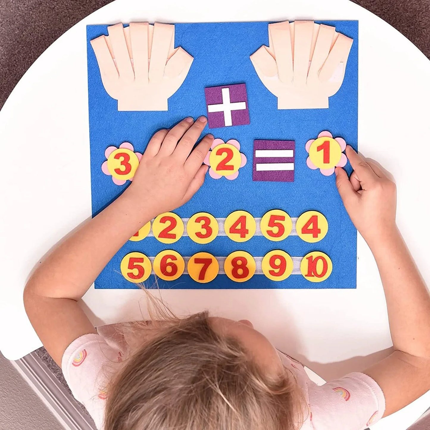 NEW Kid Montessori Toys Felt Finger Numbers Math Toy Children Counting Early Learning For Toddlers Intelligence Develop 30*30cm