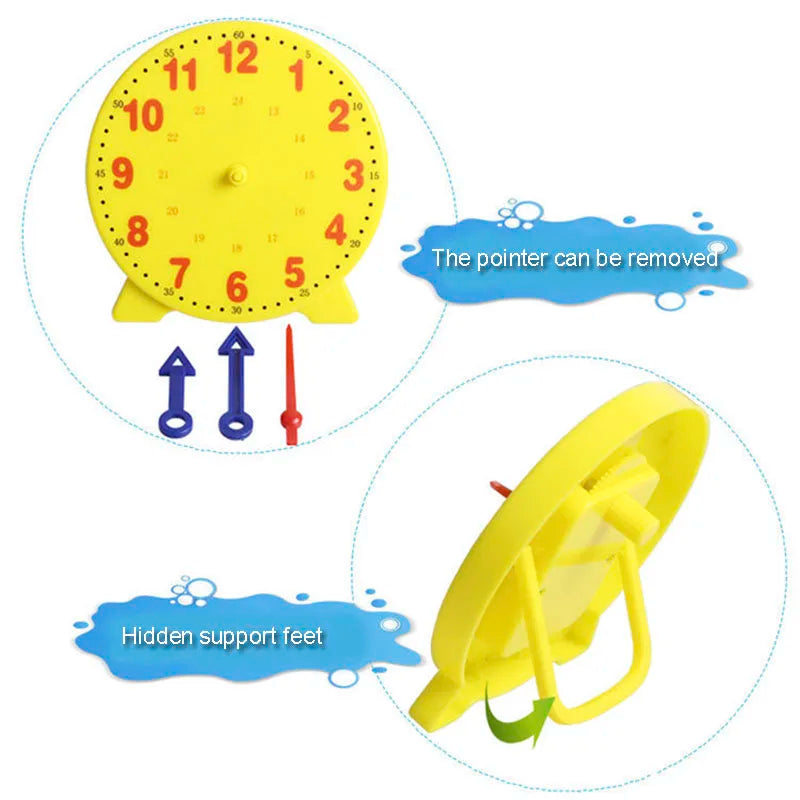 Montessori Wooden Clock Puzzle – Time Learning Toy for Kids Ages 3+