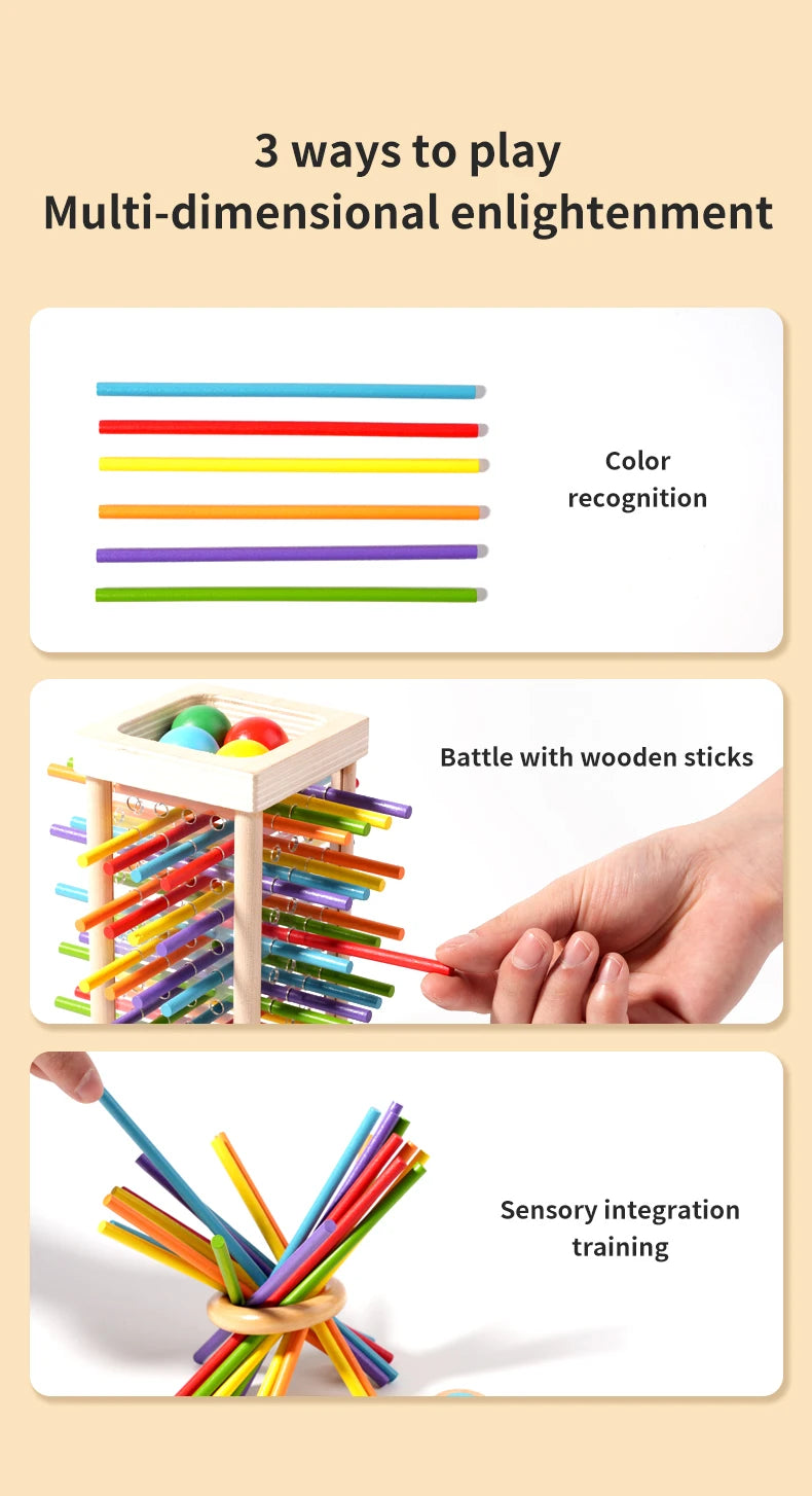 Montessori Tower of Pisa Balance Toy – Fine Motor & Counting Game