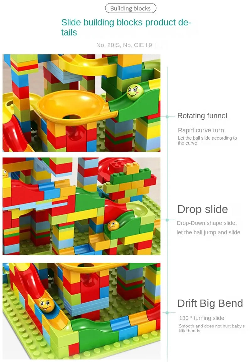 168-Piece DIY Marble Slide Block Set – Educational Toy for Creative Kids (Ages 12+)