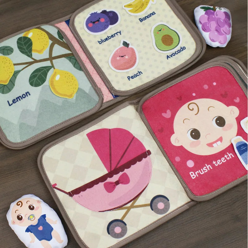 Quiet Busy Book for Toddlers Preschool Learning Activities with Life Skill Early Learning Developmental Travel Sensory Toy Gift
