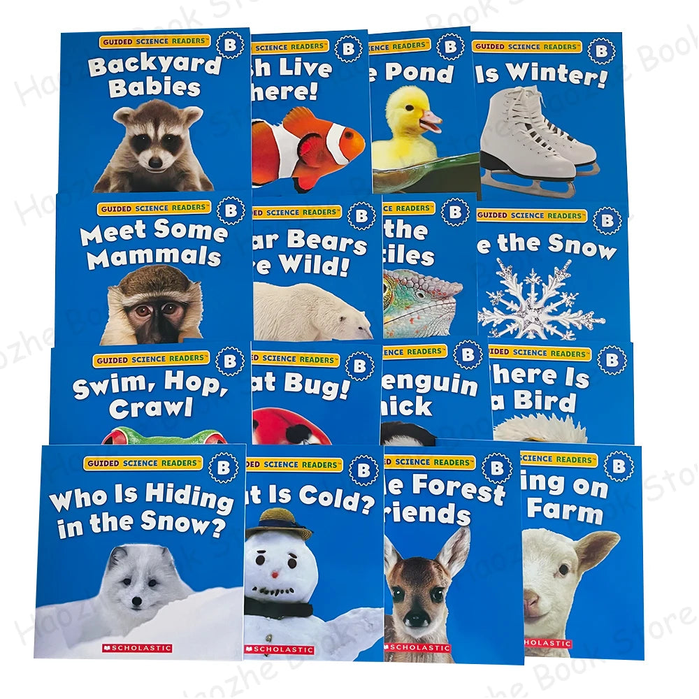 Guided Science Readers Level B – 16 Nonfiction Books for Ages 3-7 | Fun Early Learning English Set