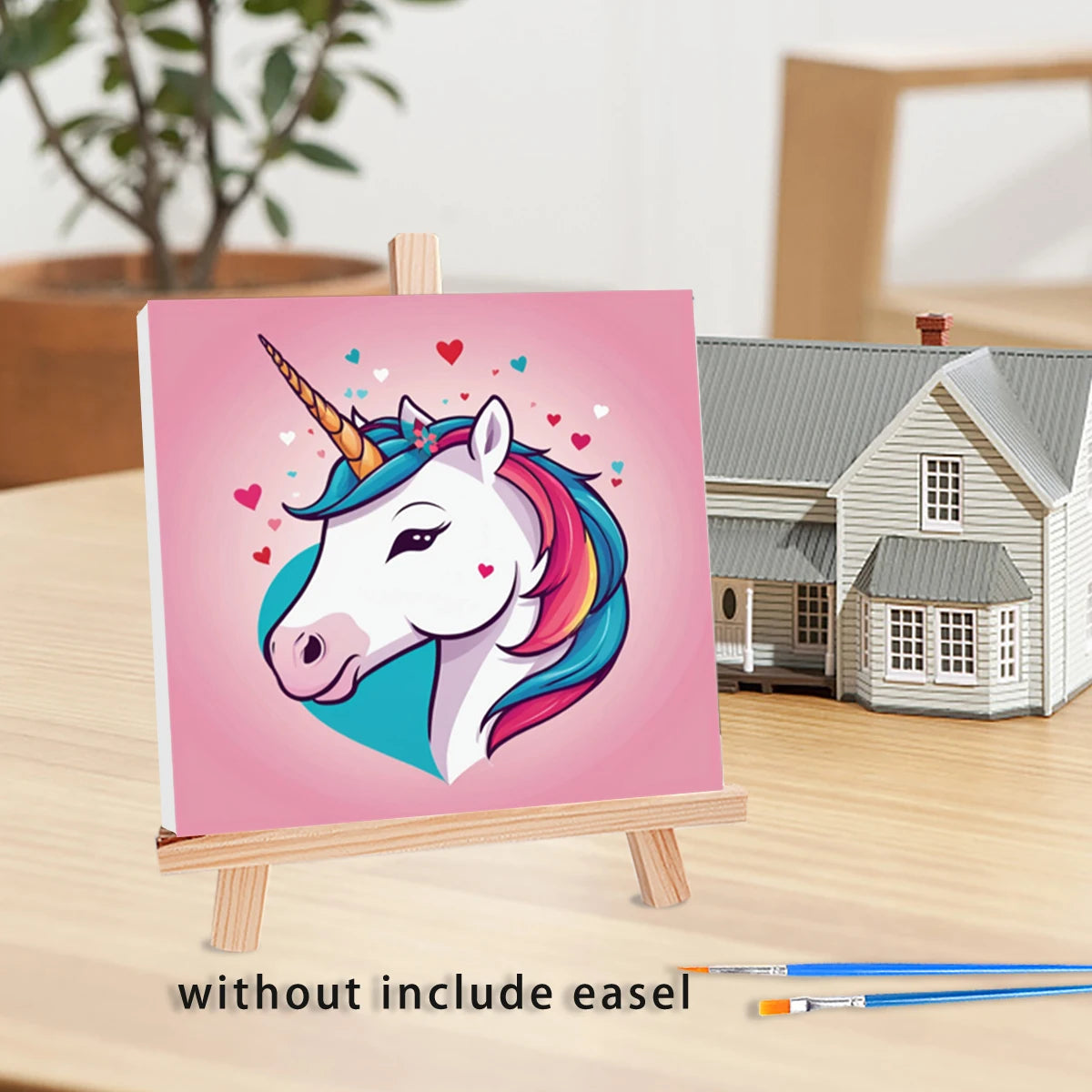 Canvas Magic: Easy Paint by Numbers Kit – Framed Unicorn & Animal Scene