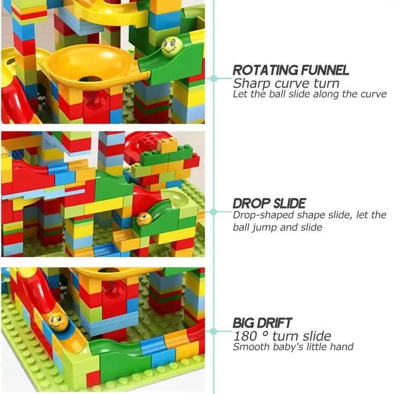 168-Piece DIY Marble Slide Block Set – Educational Toy for Creative Kids (Ages 12+)