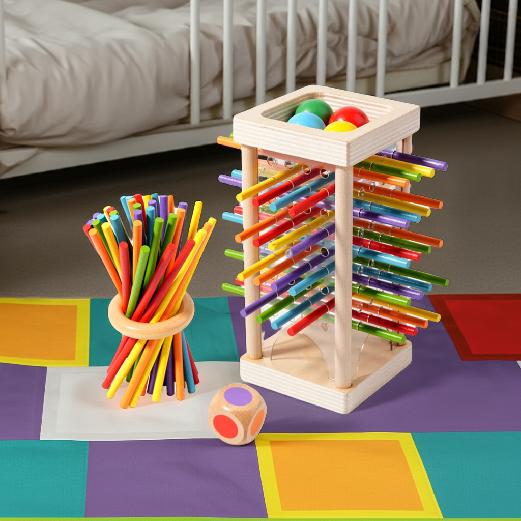 Montessori Tower of Pisa Balance Toy – Fine Motor & Counting Game