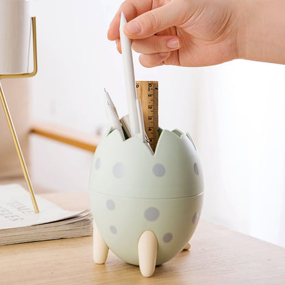 Dinosaur Egg Desktop Storage Box – Pen, Makeup, & Brush Organizer