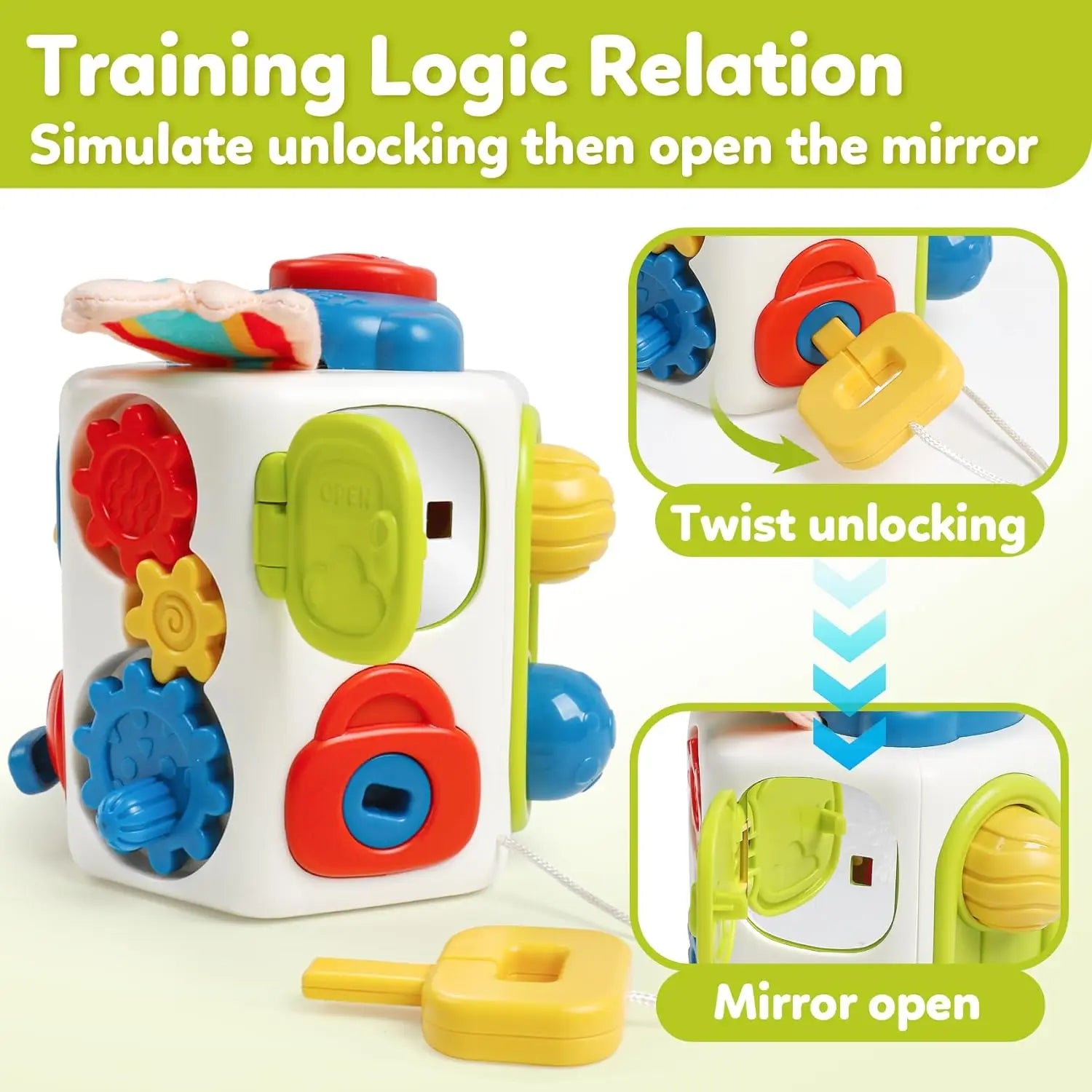 Montessori Busy Cube Toy for Toddlers – Sensory Learning Travel Activity
