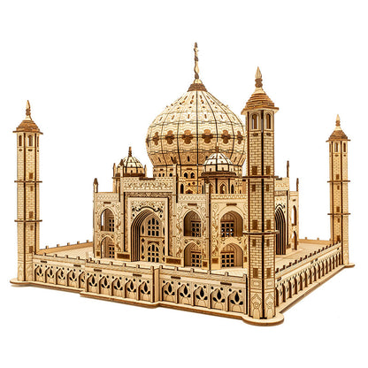 Wooden Taj Mahal Model with LED Lights - DIY for Kids