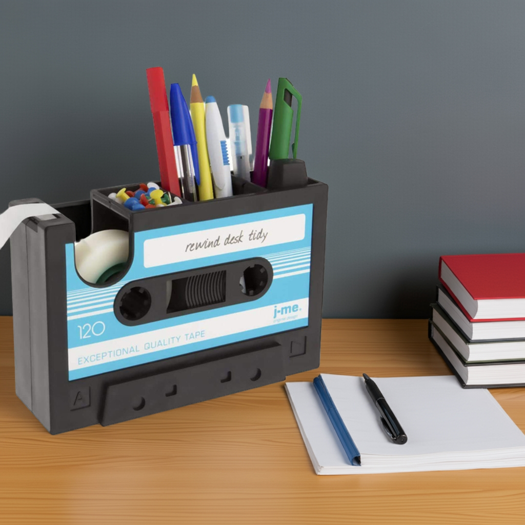Retro Multifunctional Desktop Pen Holder & Stationery Organizer Box – Small Size