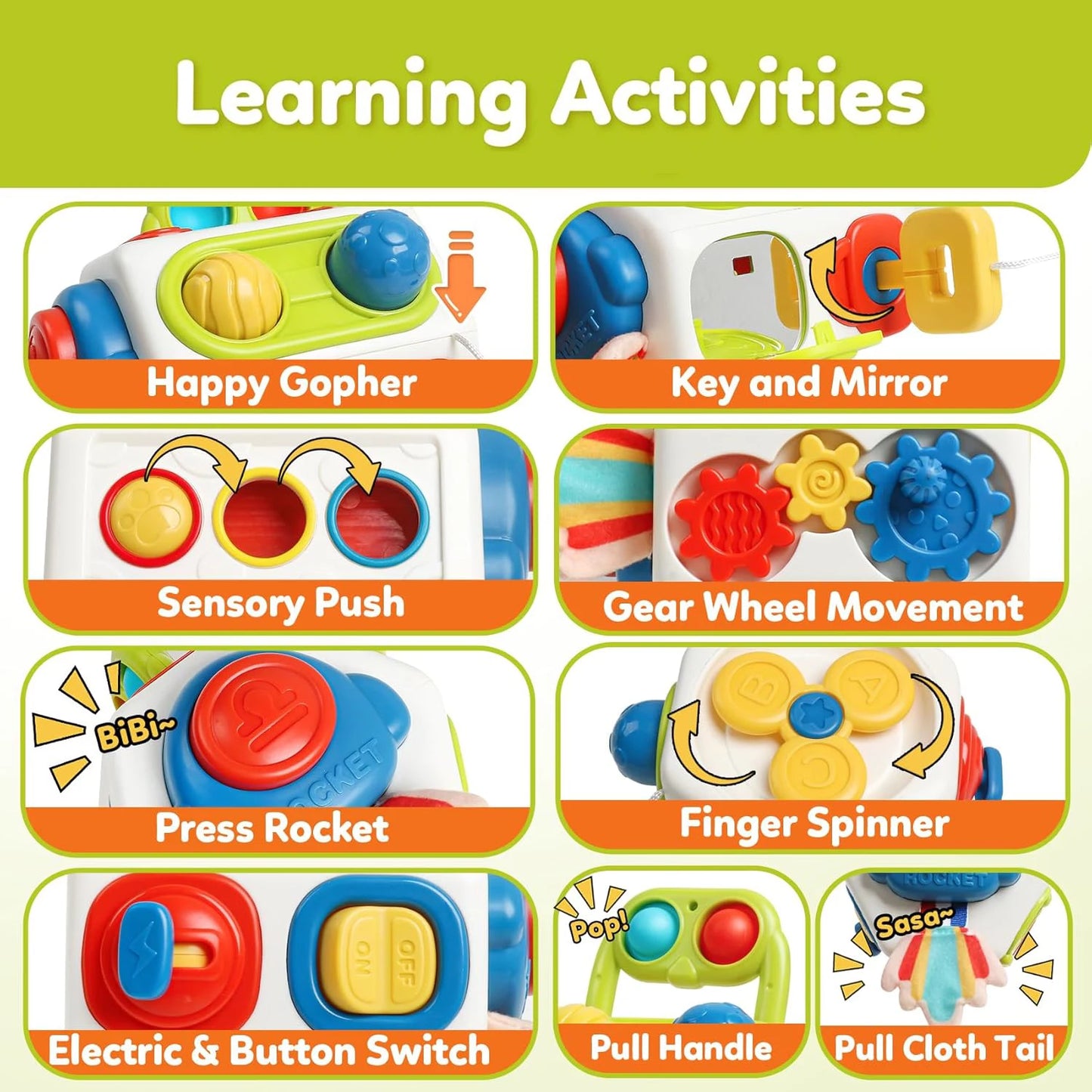 Montessori Busy Cube Toy for Toddlers – Sensory Learning Travel Activity