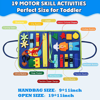Montessori Busy Board for Toddlers – 28 Sensory & Motor Skill Activities