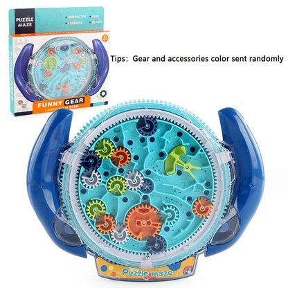 Colorful puzzle maze toy with packaging on a white background