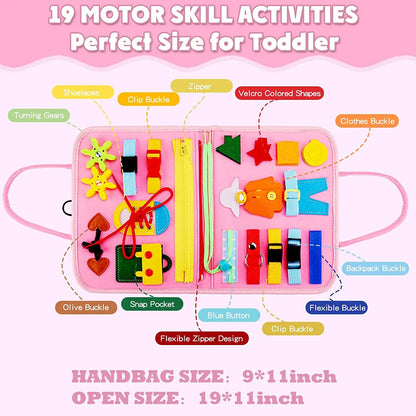 Montessori Busy Board for Toddlers – 28 Sensory & Motor Skill Activities