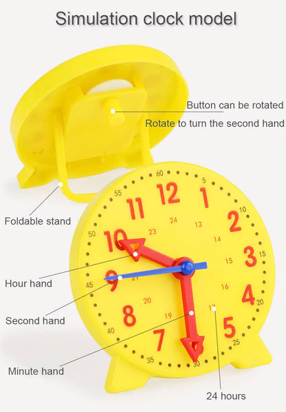 Montessori Wooden Clock Puzzle – Time Learning Toy for Kids Ages 3+