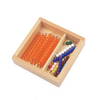 Montessori Materials Teens Symbol Linear & Skip Golden Beads & Colorful Beads Counting Wooden Toys for Children Early Preschool