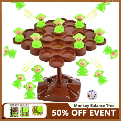 Creative Balancing Tree Toy, Digital Monkey Balance Scale, Educational Number Board Game Kids Learning Toys Montessori Math Toy