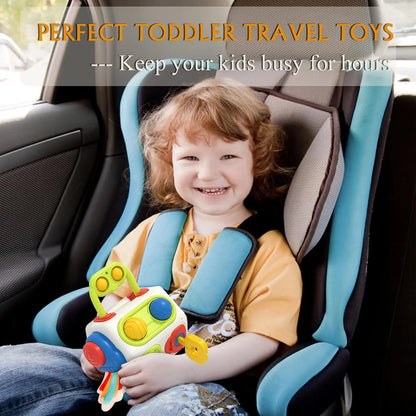Montessori Busy Cube Toy for Toddlers – Sensory Learning Travel Activity