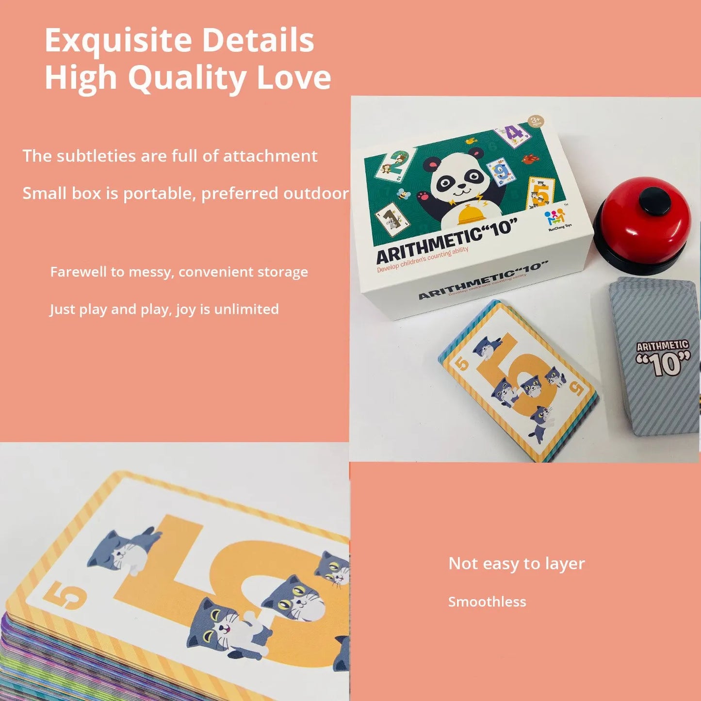 Parent Child Interaction ARITHMETIC“10” Digital Card Mathematics Plus Method Early Education Toy Kids Board Game
