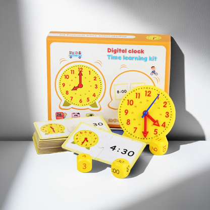 Montessori Wooden Clock Puzzle – Time Learning Toy for Kids Ages 3+