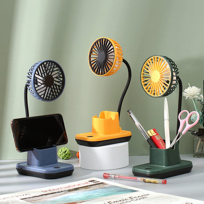 Simple USB Charging Fan Desktop Pen Holder